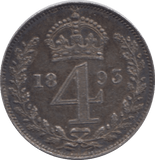 1893 MAUNDY FOURPENCE ( EF ) 2 - Maundy Coins - Cambridgeshire Coins