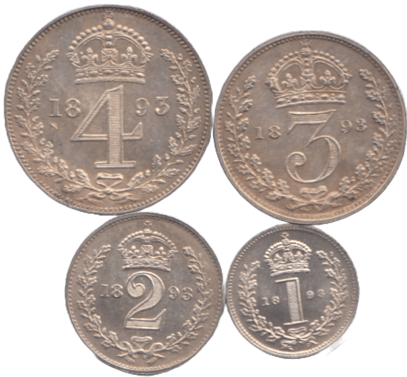 1893 MAUNDY SET VICTORIA - Maundy Set - Cambridgeshire Coins