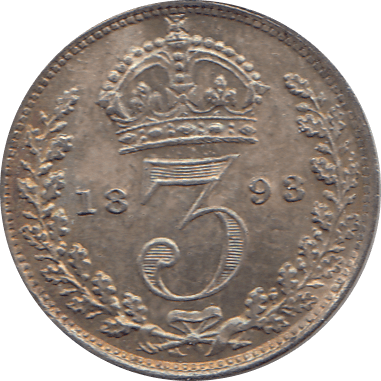 1893 MAUNDY THREEPENCE ( UNC ) - Maundy Coins - Cambridgeshire Coins