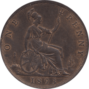 1893 PENNY 1 ( AUNC ) 38 - Penny - Cambridgeshire Coins