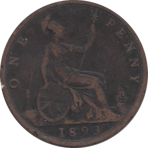 1893 PENNY ( F ) B - Penny - Cambridgeshire Coins