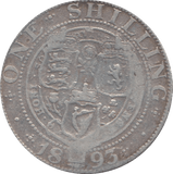 1893 SHILLING ( FAIR ) - Shilling - Cambridgeshire Coins