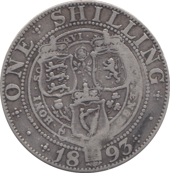 1893 SHILLING ( FINE ) 5 - SHILLING - Cambridgeshire Coins