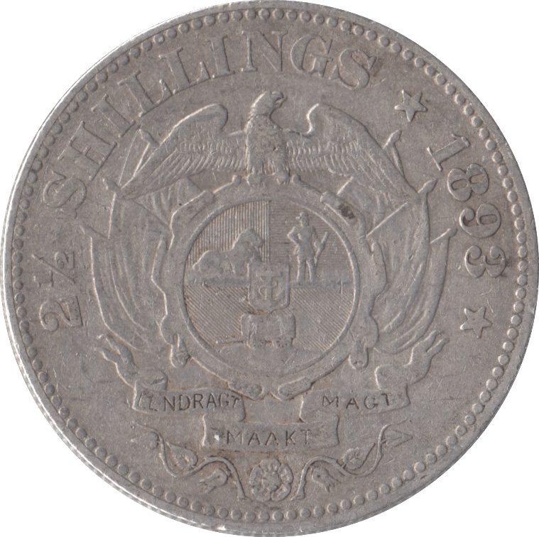 1893 SILVER 2 1/2 SHILLING SOUTH AFRICA - SILVER WORLD COINS - Cambridgeshire Coins