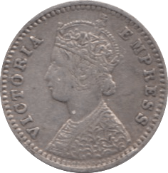 1893 SILVER 2 ANNAS BRITIH INDIA - SILVER WORLD COINS - Cambridgeshire Coins