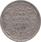 1893 SILVER 2 ANNAS BRITIH INDIA - SILVER WORLD COINS - Cambridgeshire Coins