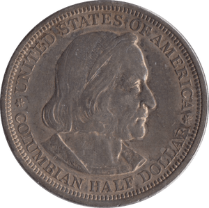 1893 SILVER HALF DOLLAR USA COLUMBIA - SILVER WORLD COINS - Cambridgeshire Coins