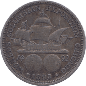 1893 SILVER HALF DOLLAR USA - SILVER WORLD COINS - Cambridgeshire Coins