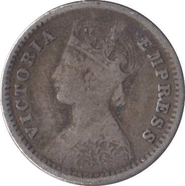 1893 SILVER INDIA TWO ANNAS - SILVER WORLD COINS - Cambridgeshire Coins