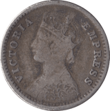 1893 SILVER INDIA TWO ANNAS - SILVER WORLD COINS - Cambridgeshire Coins