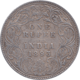 1893 SILVER ONE RUPEE INDIA - SILVER WORLD COINS - Cambridgeshire Coins