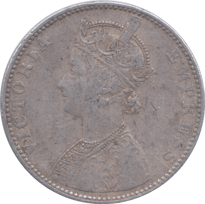 1893 SILVER ONE RUPEE INDIA - SILVER WORLD COINS - Cambridgeshire Coins
