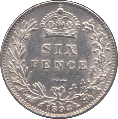 1893 SIXPENCE ( AUNC ) - Sixpence - Cambridgeshire Coins