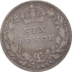 1893 SIXPENCE ( FINE ) 8 - SIXPENCE - Cambridgeshire Coins