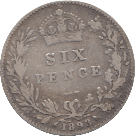 1893 SIXPENCE ( FINE ) 8 - SIXPENCE - Cambridgeshire Coins