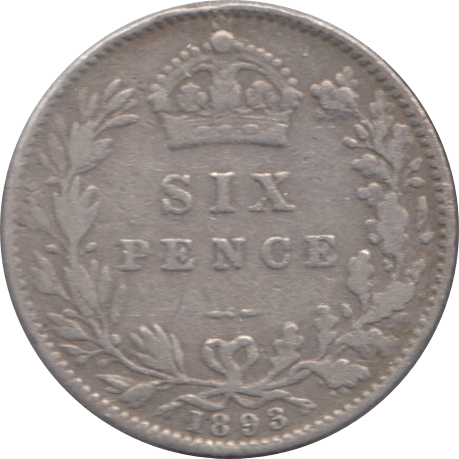 1893 SIXPENCE ( GF ) 3 - Sixpence - Cambridgeshire Coins