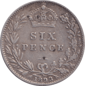 1893 SIXPENCE ( GF ) - Sixpence - Cambridgeshire Coins