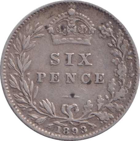 1893 SIXPENCE ( GF ) - Sixpence - Cambridgeshire Coins