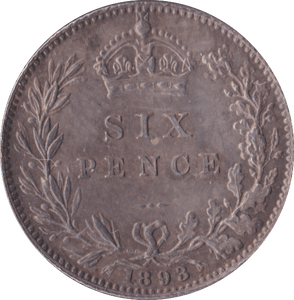 1893 SIXPENCE ( UNC ) B - Sixpence - Cambridgeshire Coins