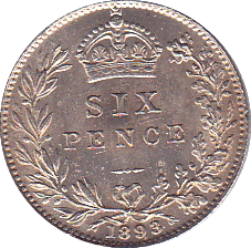 1893 SIXPENCE ( UNC ) - Sixpence - Cambridgeshire Coins