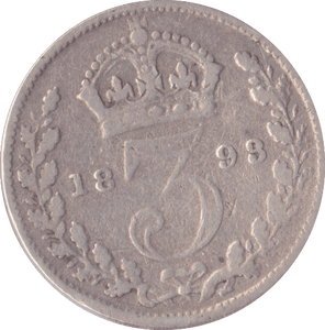 1893 THREEPENCE ( F ) JUBILEE HEAD - Threepence - Cambridgeshire Coins