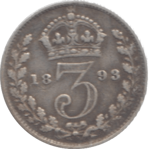 1893 THREEPENCE ( FINE ) - Threepence - Cambridgeshire Coins