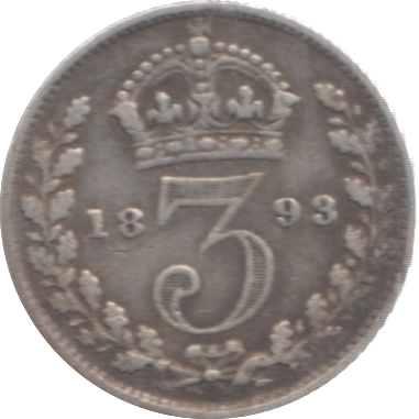 1893 THREEPENCE ( FINE ) - Threepence - Cambridgeshire Coins