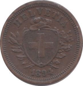 1894 1 RAPPEN SWITZERLAND - WORLD COINS - Cambridgeshire Coins