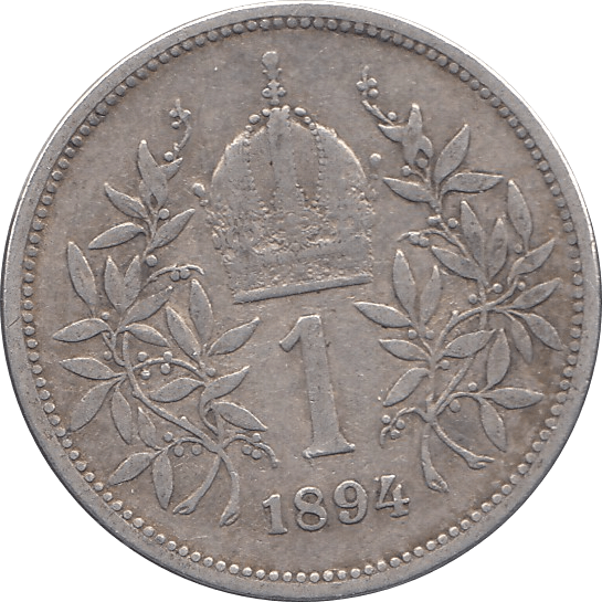 1894 .835 SILVER KRONE AUSTRIA REF H52 - SILVER WORLD COINS - Cambridgeshire Coins