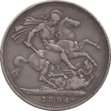 1894 CROWN ( VF ) LVIII 3 - CROWN - Cambridgeshire Coins