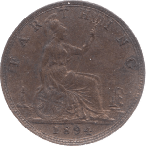 1894 FARTHING ( AUNC ) 18 - Farthing - Cambridgeshire Coins