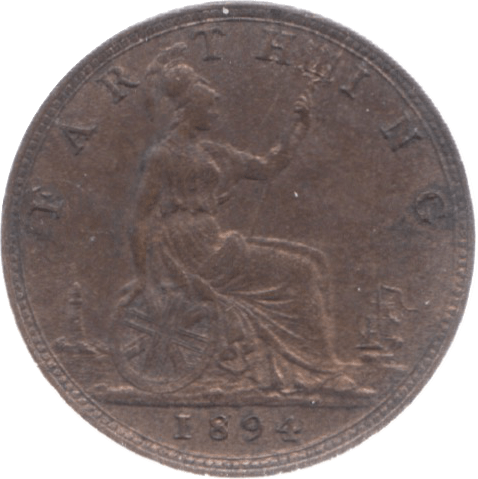 1894 FARTHING ( AUNC ) 18 - Farthing - Cambridgeshire Coins
