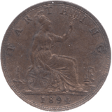 1894 FARTHING ( AUNC ) 18 - Farthing - Cambridgeshire Coins
