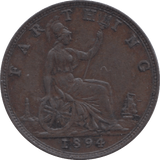 1894 FARTHING ( EF ) 23 - Farthing - Cambridgeshire Coins