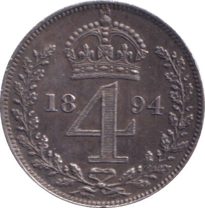 1894 FOURPENCE ( EF ) - Fourpence - Cambridgeshire Coins