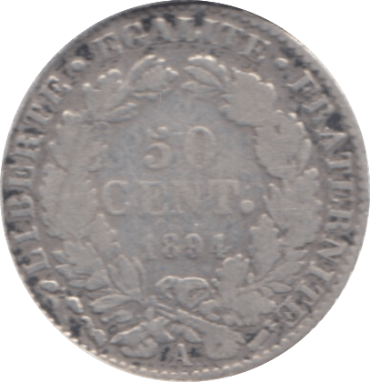 1894 FRANCE SILVER 50 CENTS - SILVER WORLD COINS - Cambridgeshire Coins