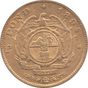 1894 GOLD 1/2 POND SOUTH AFRICA - Gold World Coins - Cambridgeshire Coins