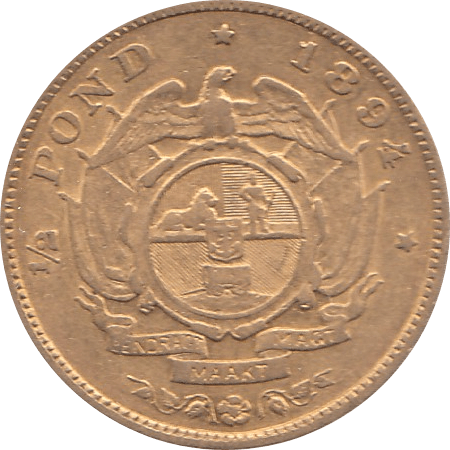 1894 GOLD 1/2 POND SOUTH AFRICA - Gold World Coins - Cambridgeshire Coins