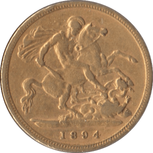 1894 GOLD HALF SOVEREIGN ( GVF ) 2 - Half Sovereign - Cambridgeshire Coins