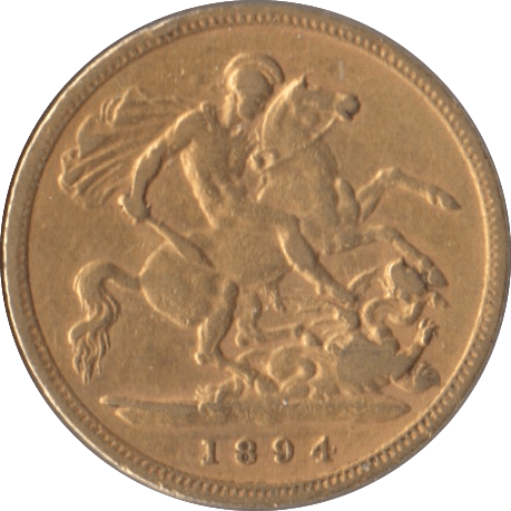 1894 GOLD HALF SOVEREIGN ( GVF ) 2 - Half Sovereign - Cambridgeshire Coins