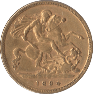 1894 GOLD HALF SOVEREIGN ( GVF ) 3 - Half Sovereign - Cambridgeshire Coins