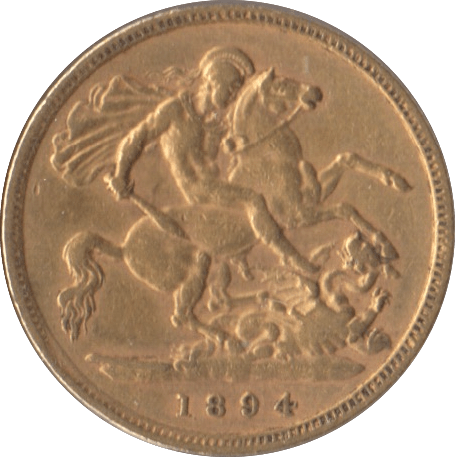 1894 GOLD HALF SOVEREIGN ( GVF ) 3 - Half Sovereign - Cambridgeshire Coins