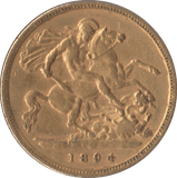 1894 GOLD HALF SOVEREIGN ( GVF ) 3 - Half Sovereign - Cambridgeshire Coins