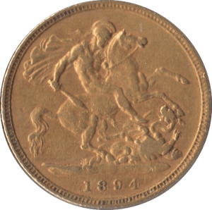 1894 GOLD HALF SOVEREIGN ( GVF ) - Half Sovereign - Cambridgeshire Coins