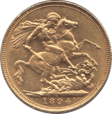 1894 GOLD SOVEREIGN ( AUNC ) SYDNEY MINT - Sovereign - Cambridgeshire Coins