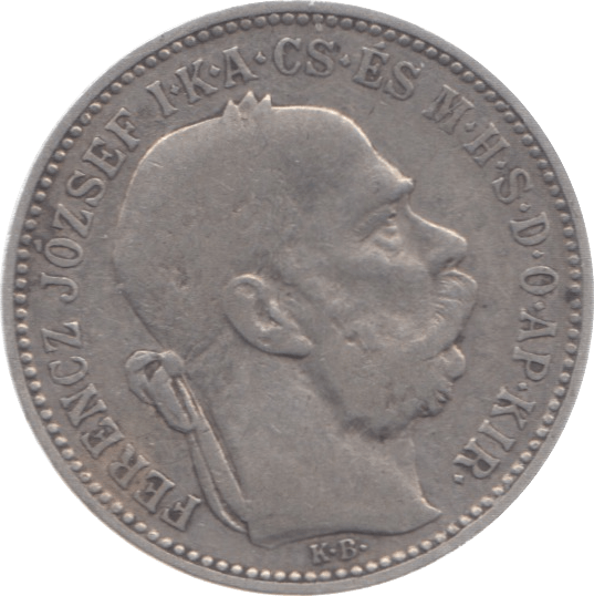 1894 HUNGARY SILVER ONE KORONA - SILVER WORLD COINS - Cambridgeshire Coins