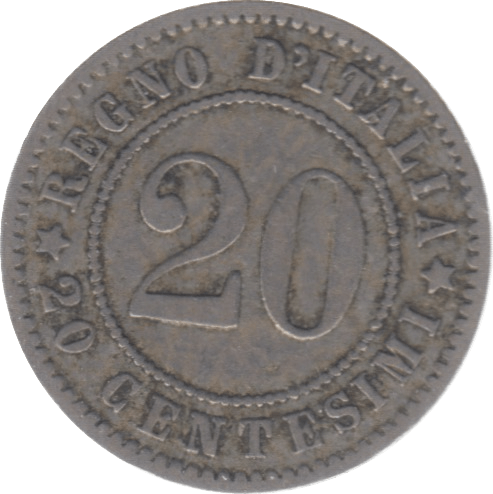 1894 ITALY SILVER 20 CENTESIMI - SILVER WORLD COINS - Cambridgeshire Coins