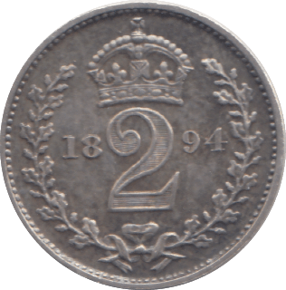 1894 MAUNDY TWOPENCE ( EF ) 7 - Maundy Coins - Cambridgeshire Coins