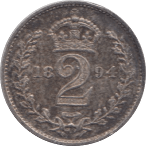 1894 MAUNDY TWOPENCE ( EF ) - Maundy Coins - Cambridgeshire Coins