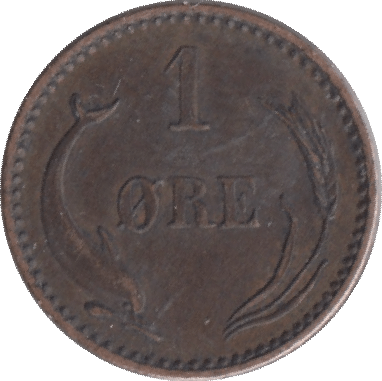 1894 ONE ORE DENMARK - WORLD COINS - Cambridgeshire Coins